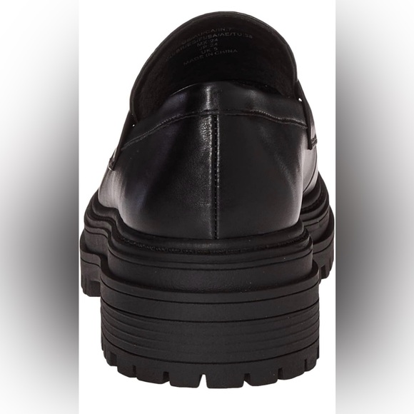 The Drop Women's Ryan Lug Sole Loafers in black faux leather Size 10 NWT - Picture 6 of 7